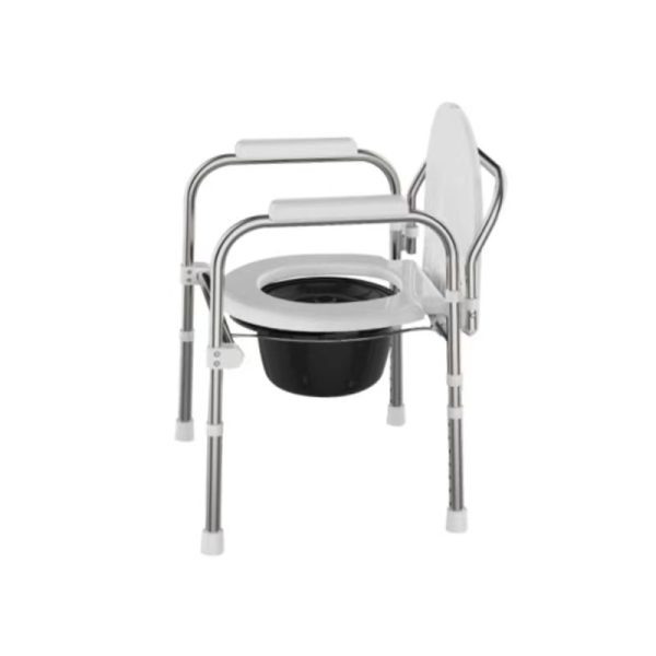 folding plastic commode chair with toilet seat commode chair with handrail bucket toilet - Image 4