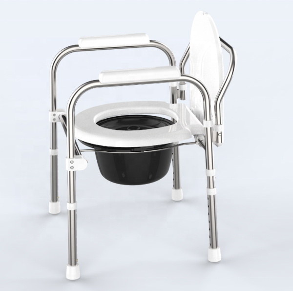 folding plastic commode chair with toilet seat commode chair with handrail bucket toilet