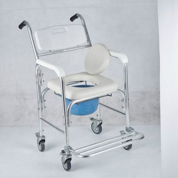folding plastic commode chair with toilet seat commode chair with handrail bucket toilet - Image 6